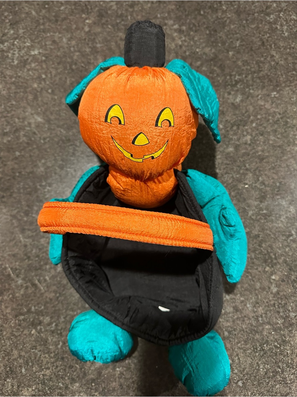 1990s Trick-or-Treat Candy Basket - Orange and Teal